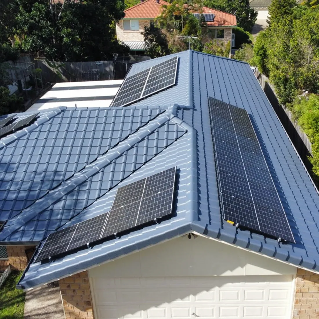 Restored roof with solar panels