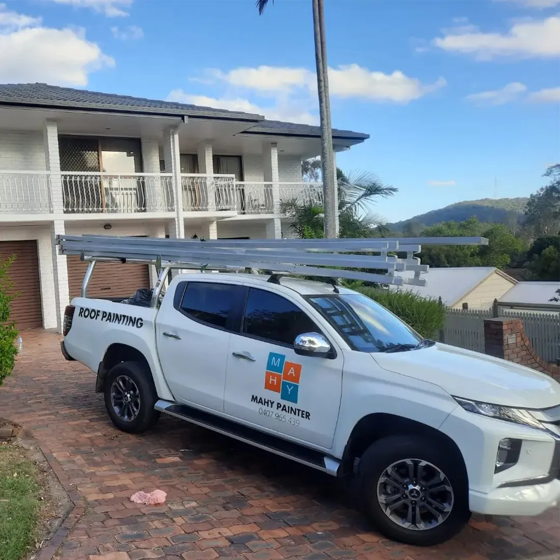 The Mahy Painter work vehicle on a Brisbane job site