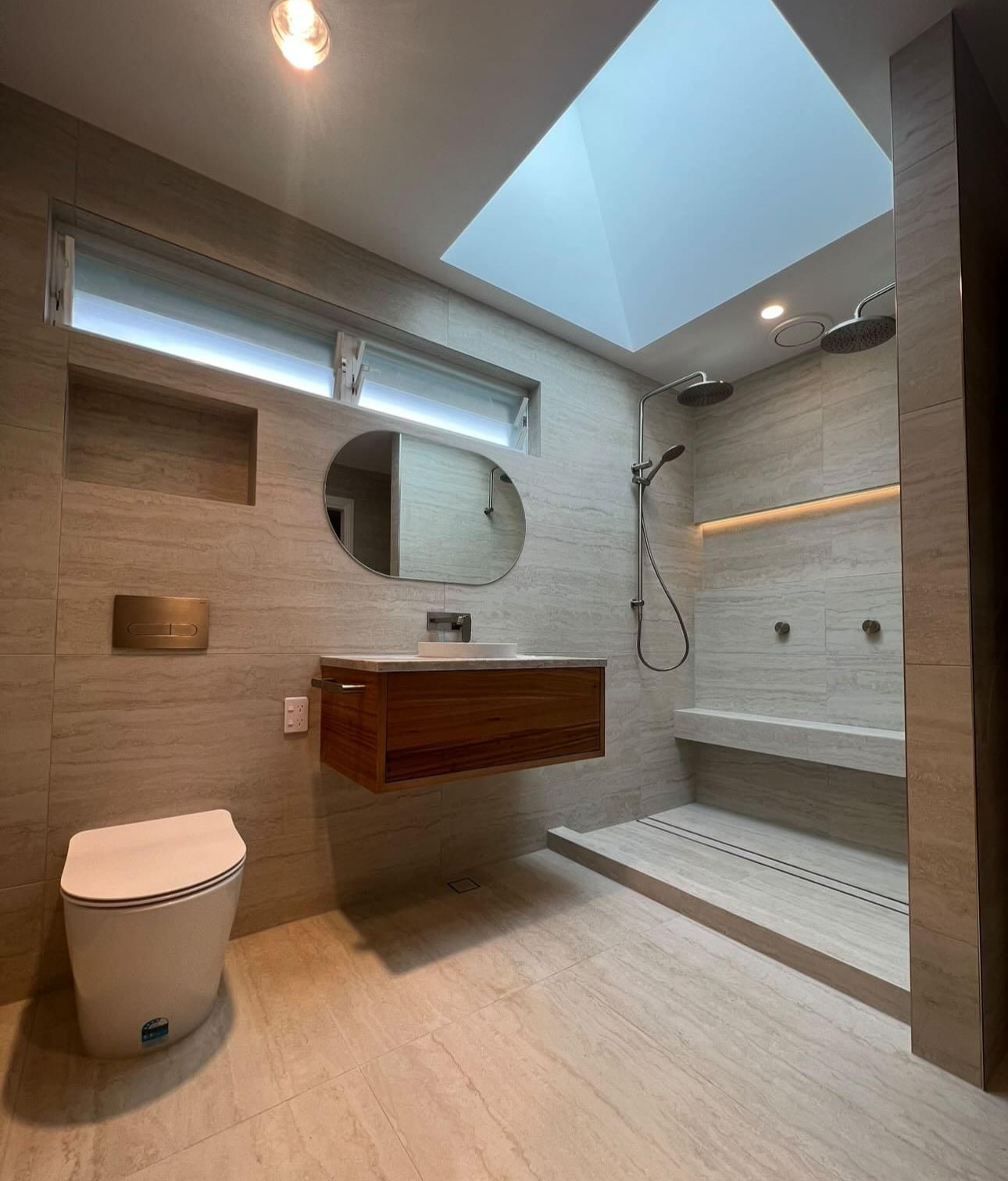 Travertine bathroom tiling by Master from Italy, Brisbane