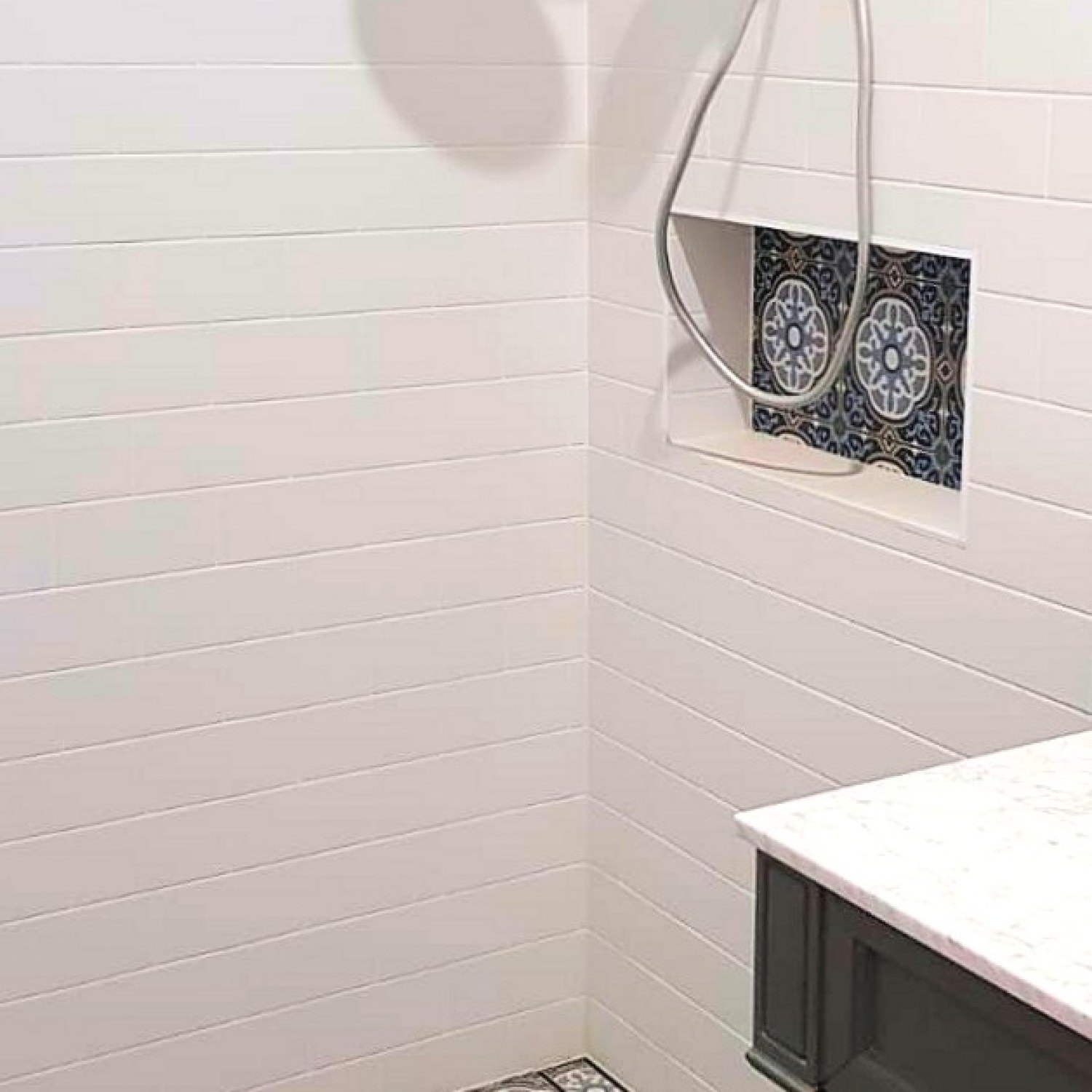 Finished bathroom tile work by MTS Tiling