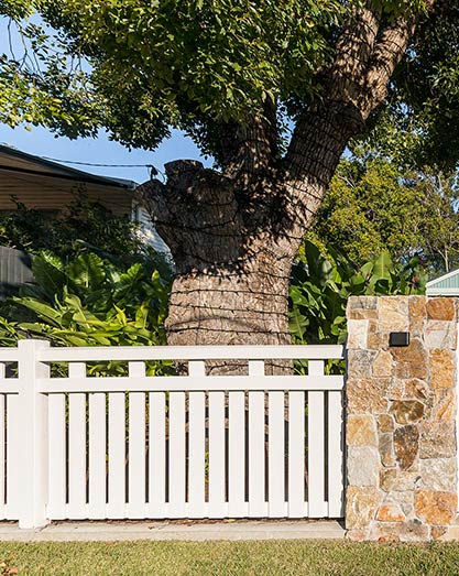 Timber fence landscaping