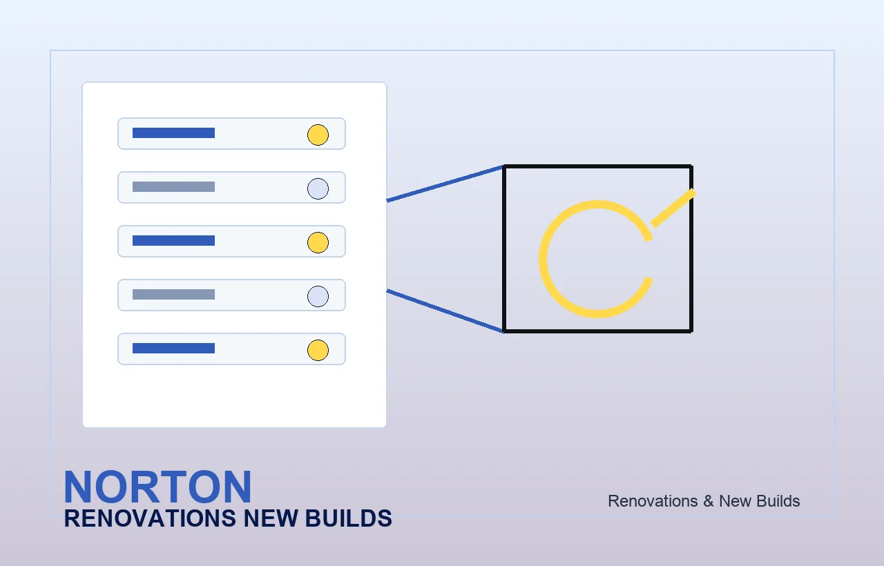 Renovations & New Builds brand graphic