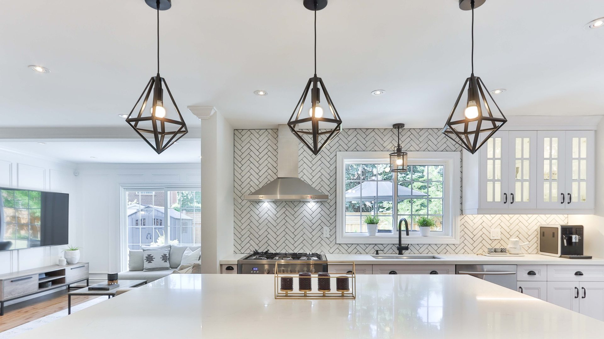 Modern Brisbane home interior with pendant lighting installed by Nulight Electrical & Air