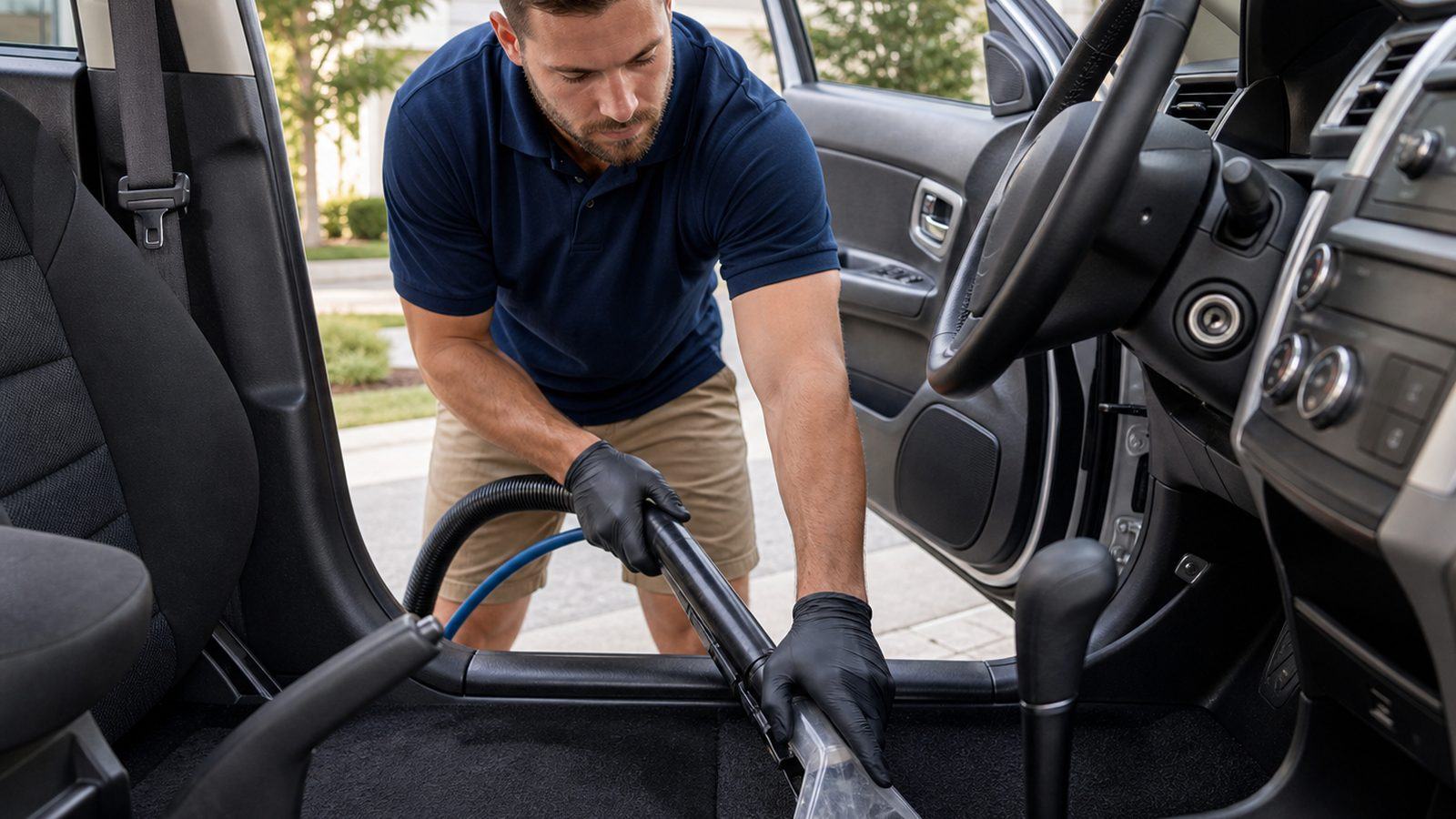 Vehicle interior cleaning detail