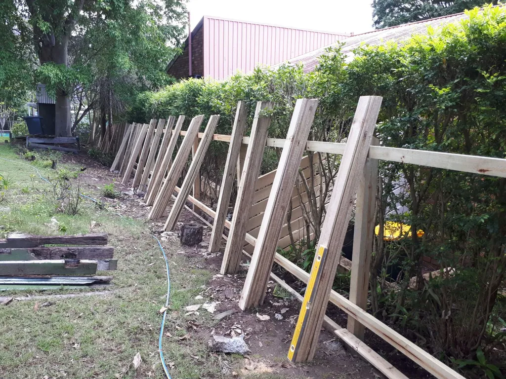 Paling Fence under Construction Ashgrove