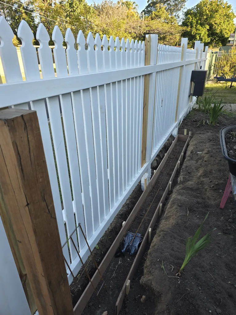 New Fence Build with Concrete Footing for Sliding Gate — Zillmere