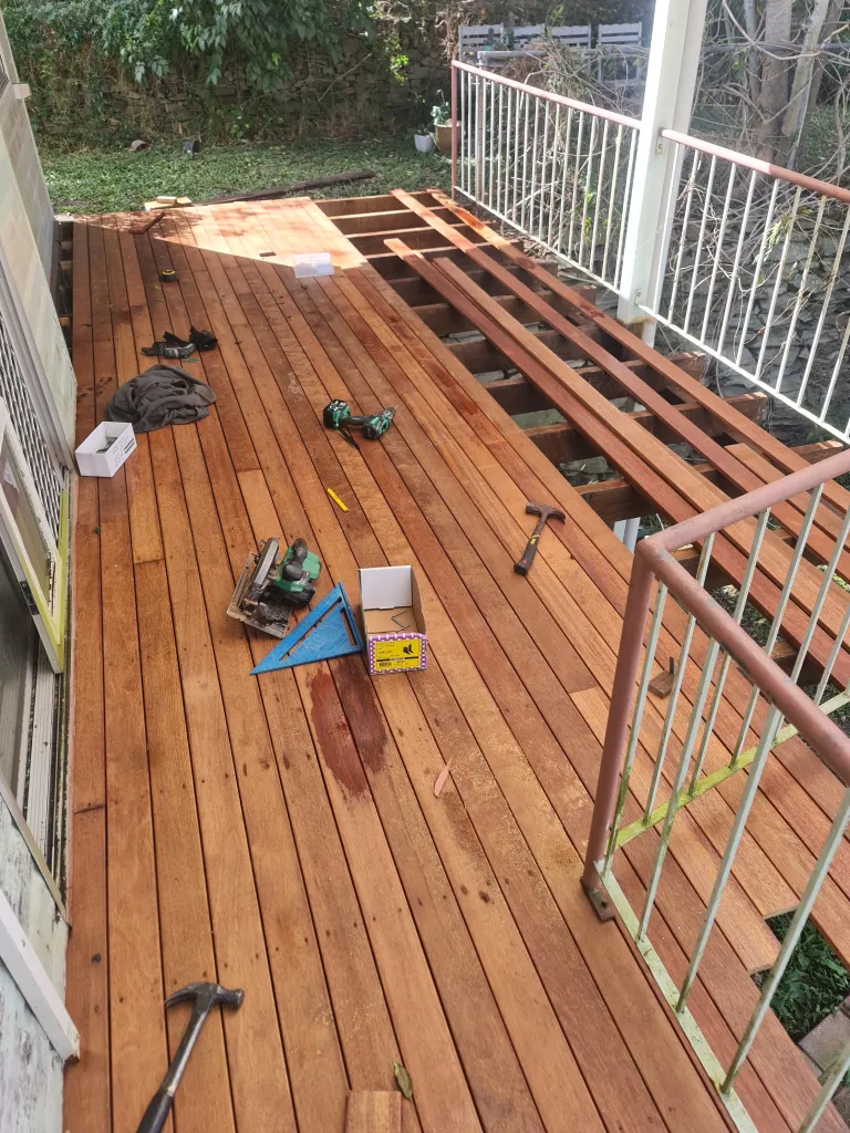 Full Deck Rebuild plus new Guttering and Pergola Cladding — Coorparoo