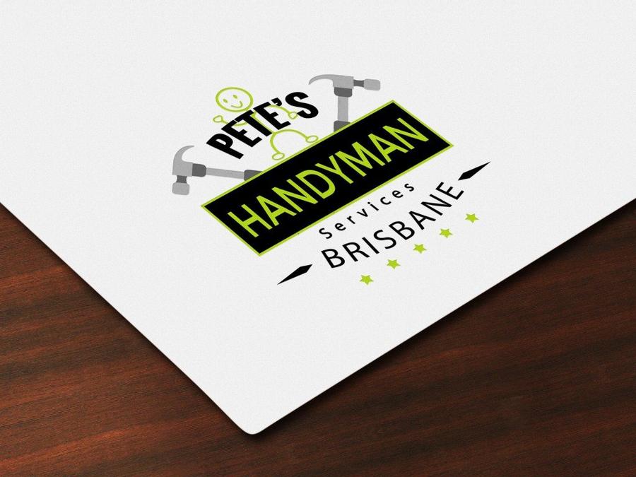 Pete's Handyman Service Brisbane logo on a business card