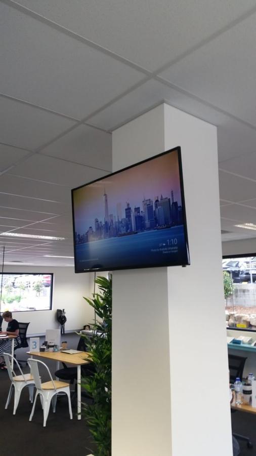 Large screen mounted safely on a wall