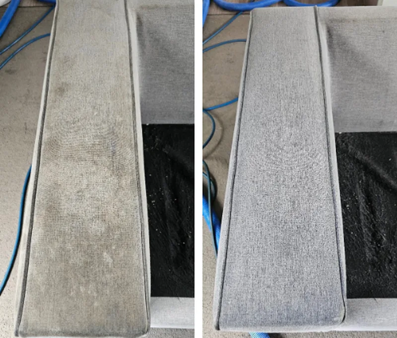 Upholstered furniture being cleaned