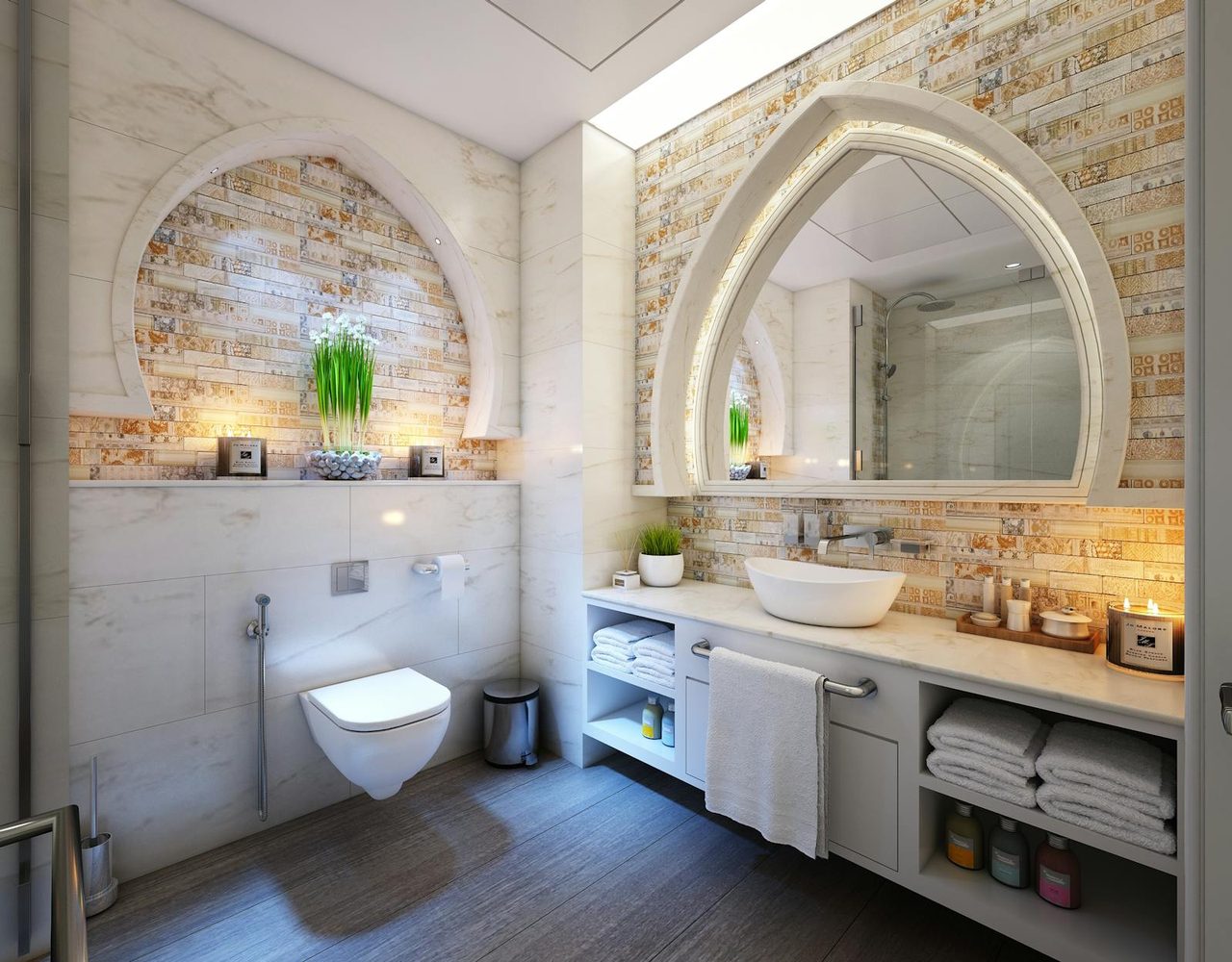 Detailed tiling finish