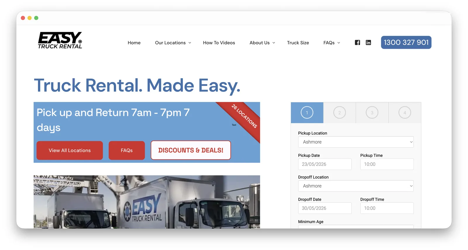 The original website — cluttered banner, dated layout and small mismatched type