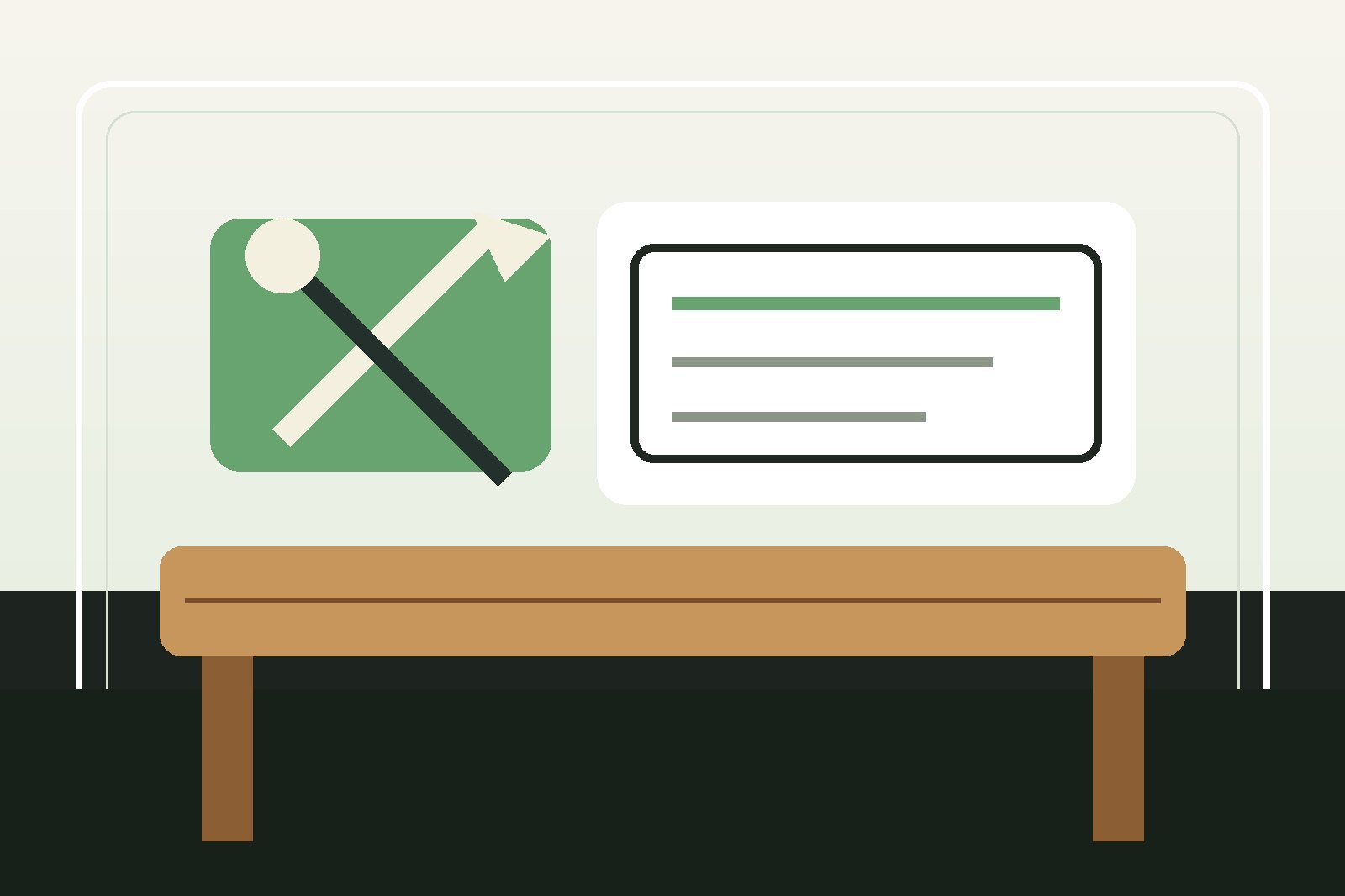 Illustrated handyman workbench for Brisbane trade services