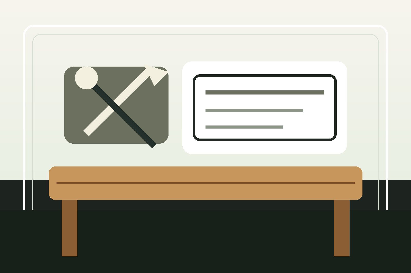 Illustrated make-good checklist with demolition tools