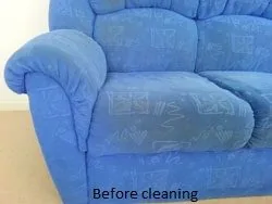 Dirty upholstery before cleaning