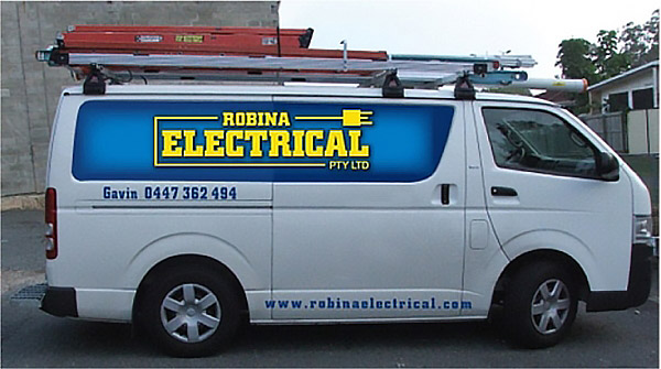 Robina Electrical work van — Gold Coast electricians