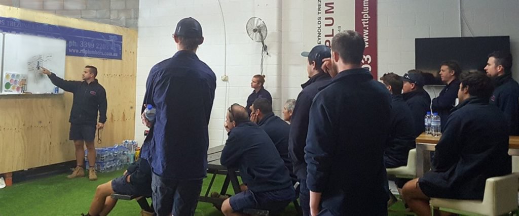The RTL Trades team during a training session in Brisbane