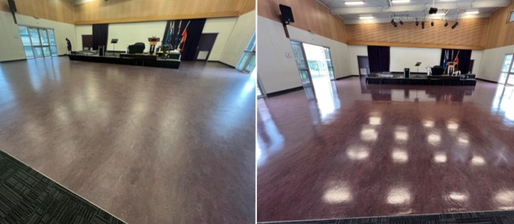 Vinyl striping and sealing before and after