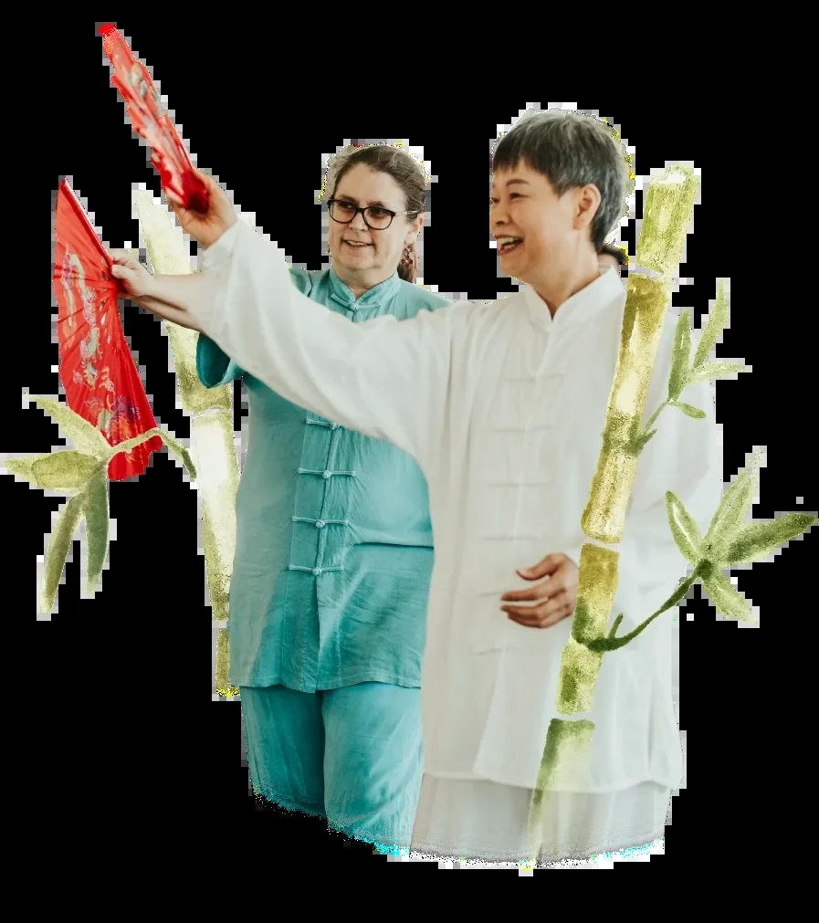 Chunmei teaching Tai Chi skills