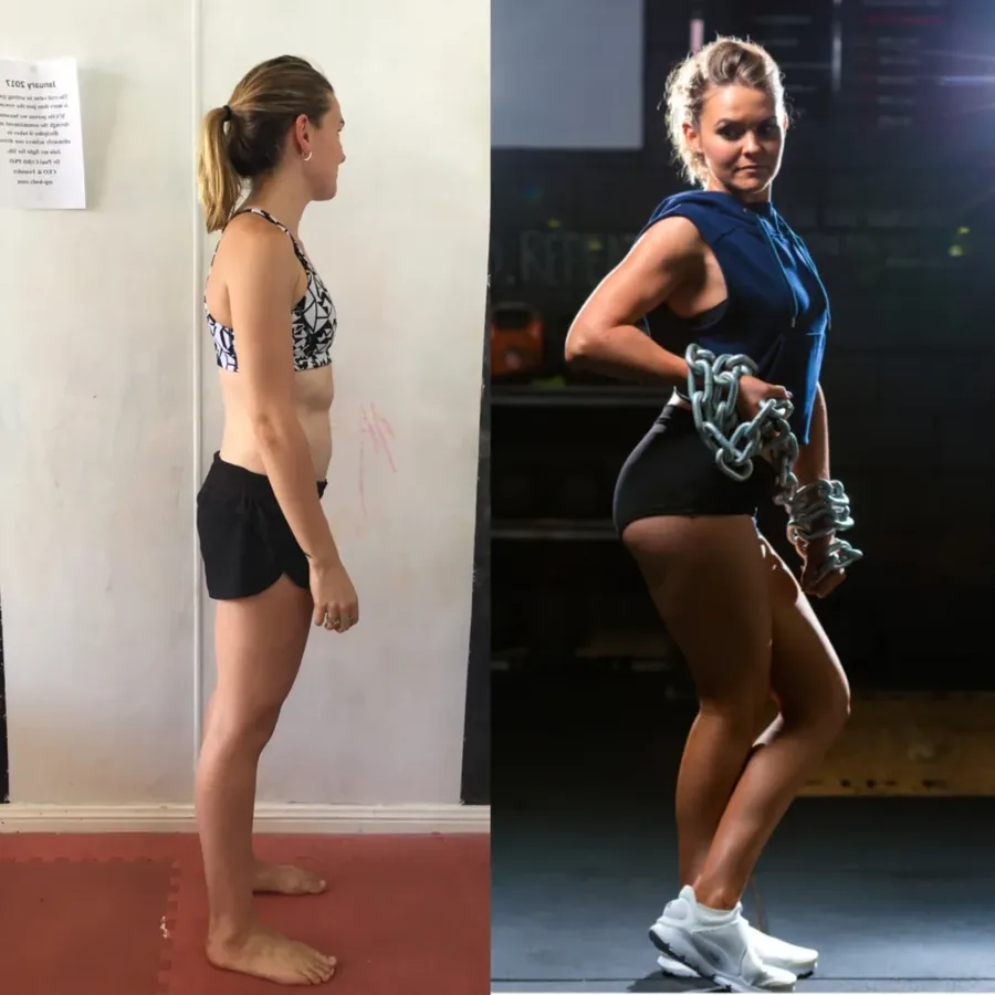 Before and after strength training result
