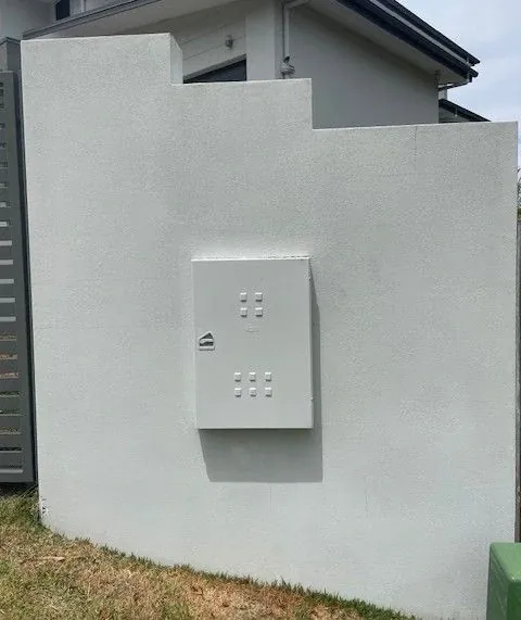 Rendered wall pressure clean after