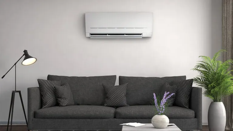 Split system aircon being chemically cleaned