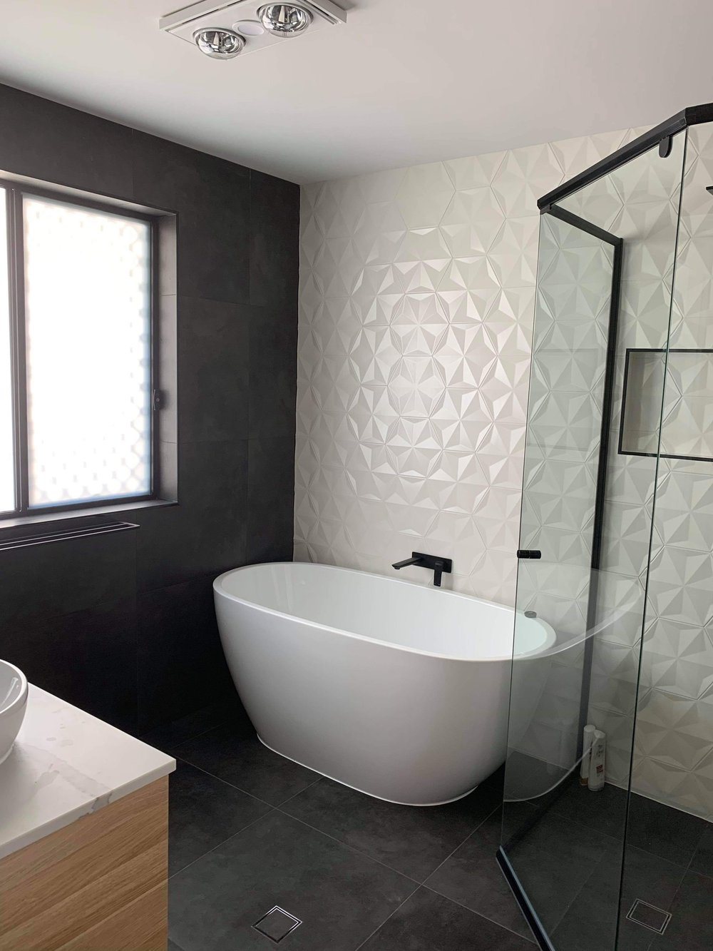 Bathroom renovation tile project