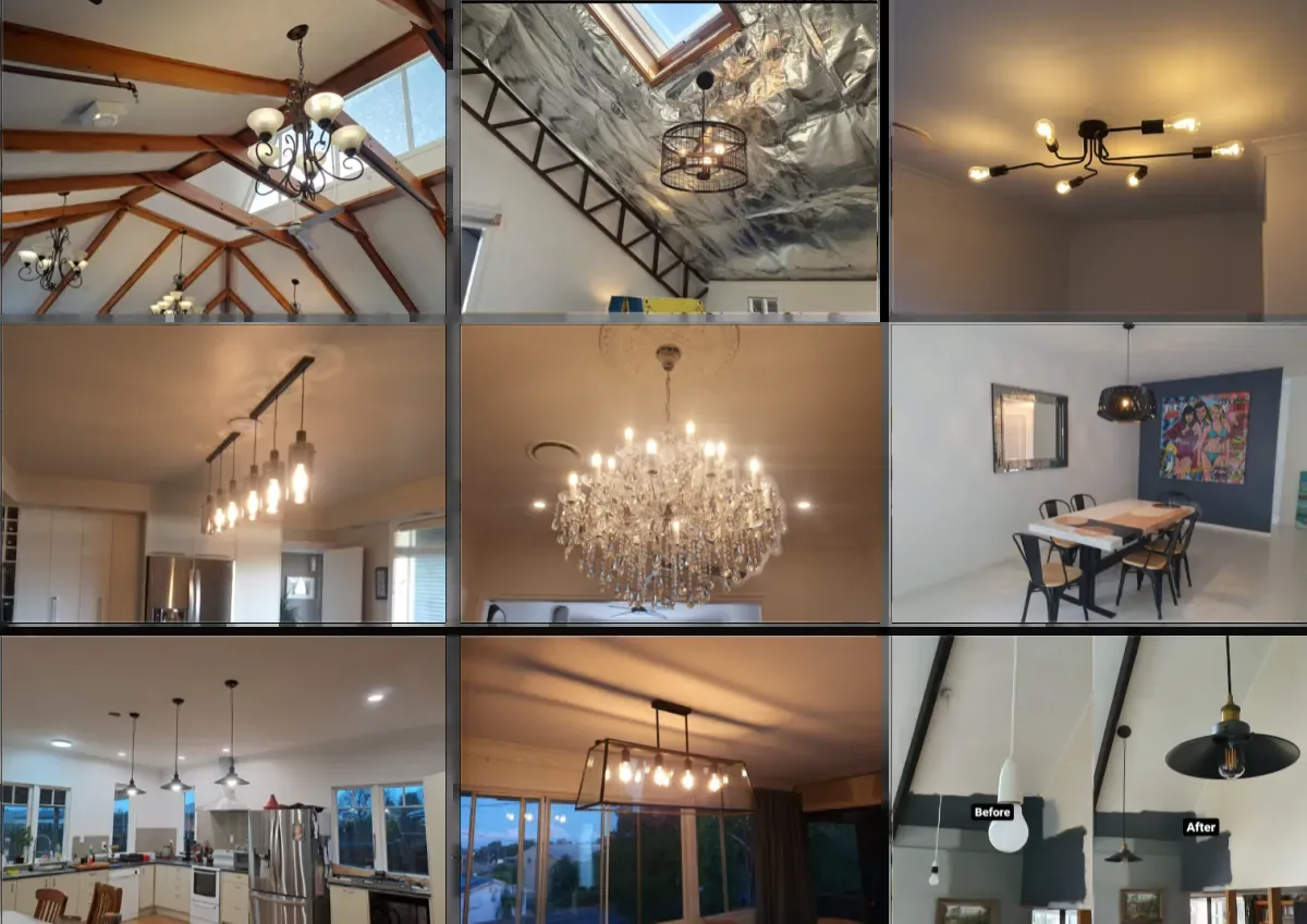Residential lighting project collage