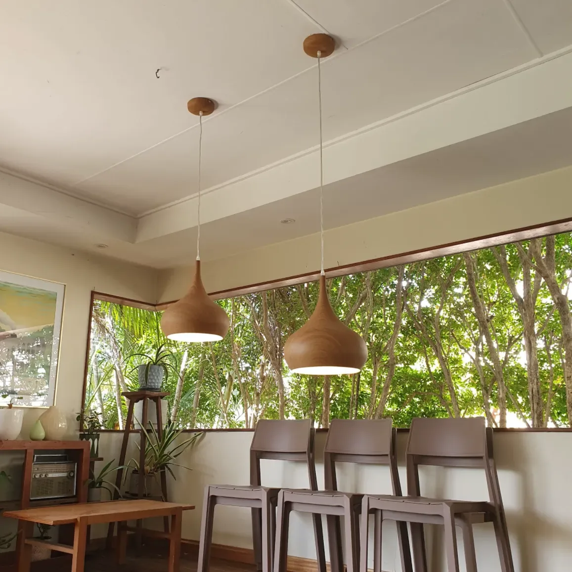 Outdoor dining pendant lighting