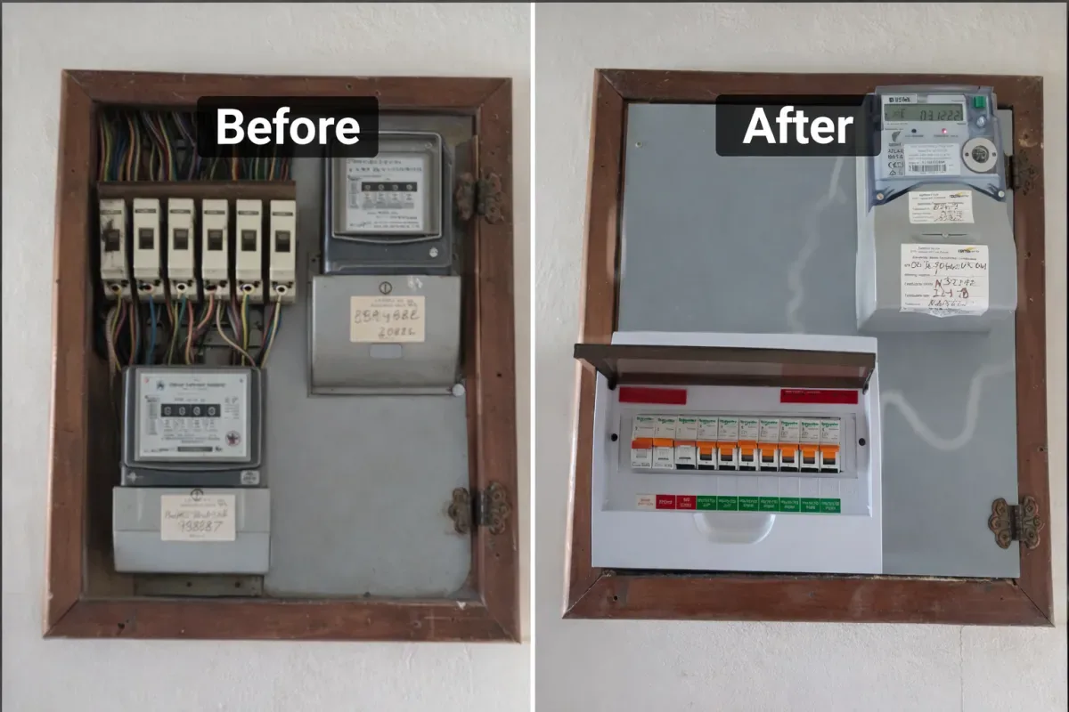 Switchboard before and after upgrade