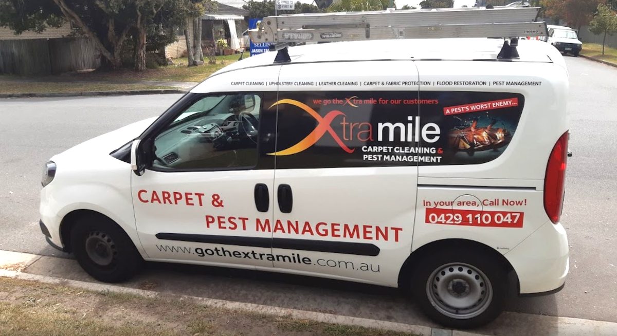 XtraMile Carpet & Pest Management service van on the Gold Coast